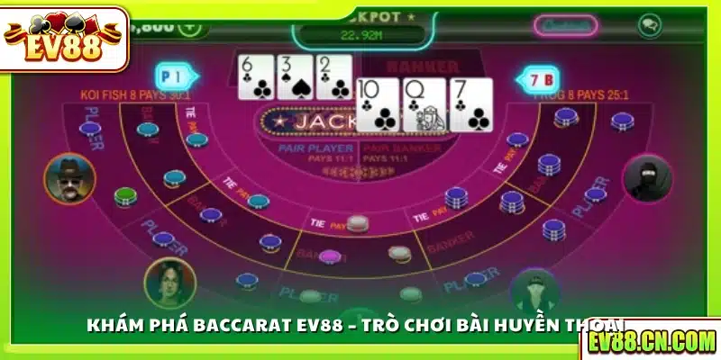 Trải nghiệm game Baccarat kinh điển tại Ev 88